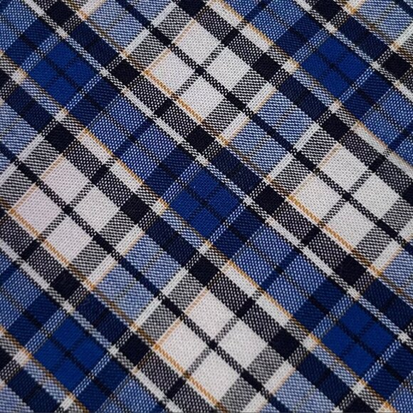 Original Penguin Men's Blue Tartan Plaid Cotton Skinny Necktie Tie - Picture 3 of 8